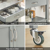 SoBuy FKW22-HG Desserte Cuisine avec Roulettes, Format Compact, Usage Polyvalent, Mobile, pour Cuisine et Salle à Manger, Usage Quotidien – L60×P44×H92 cm, Gris