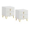 SoBuy FBT115-Wx2 Lot de 2 Table de Chevet - Table de Nuit avec 2 tiroirs, Table d'appoint pour Chambre à Coucher - Meuble de 