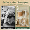 SoBuy KLS03-II-HG Portant à vêtements télescopique robuste – Penderie ouverte réglable avec tringles pour chambre/dressing, Gris