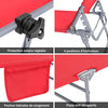 SoBuy OGS48-Rx2 Lot de 2 Transats de Jardin Pliable avec Oreiller, Pare-Soleil et Poche Latérale, pour Terrasse, Plage et Piscine – L155×P56×H81 cm, Rouge
