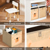 SoBuy KMB113-W Ensemble Table Enfant + 2 Chaises – Compartiment, 2 Boîtes de Rangement, Chaises Rangeables, Blanc