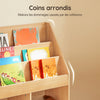 SoBuy KMB01-N Bibliothèque Enfant Montessori Naturelle – 3 Étagères, 2 Compartiments, 80 cm