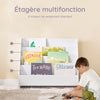 SoBuy KMB32-K-W Bibliothèque Enfant Montessori avec 4 Niveaux, Coins Arrondis et Dispositif Anti-Basculement – L70×P30×H60 cm, PB E1, Blanc