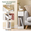 SoBuy FBT111-W Table de chevet étroite 20 cm avec tiroir design et étagère – Table de nuit slim blanche