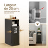 Prévente SoBuy FBT149-SCH Table de Chevet Étroite 20 cm, Table d'Appoint Fine avec 2 Tiroirs et Compartiment Ouvert, Chevet de Lit pour Petit Espace, côté canapé ou lit, 20x35x60 cm Noir
