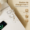 SoBuy FBT115-L-E-W Table de Chevet avec Recharge Intégrée – 2 Prises, USB et USB-C – Blanc