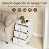 SoBuy FBT115-L-E-W Table de Chevet avec Recharge Intégrée – 2 Prises, USB et USB-C – Blanc