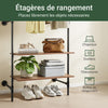 SoBuy KLS20-SCH Portant à Vêtements Mural Compact avec 2 Étagères MDF – Dressing Mural, Charge 45 kg, Noir Industriel 91,5×48×220 cm