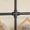 Prévente SoBuy KLS19-SCH Portant à Vêtements Mural 265cm, 4 Tringles et 4 Étagères MDF, Charge 120 kg, Fixation Murale et Sol – 265x48x220 cm, Industriel Noir