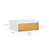 SoBuy FBT174-E-WN Table de Chevet Murale avec Lampe LED à Détection de Mouvement, 2 Tiroirs – Flottante, Blanc Naturel, 40×29,8×15,6 cm