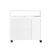 SoBuy BZR02-W Meuble Salle de Bain à Roulettes avec 2 Portes Coulissantes – L70×P20×H71 cm, Charge 30 kg, MDF E1, Blanc
