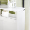 SoBuy BZR02-W Meuble Salle de Bain à Roulettes avec 2 Portes Coulissantes – L70×P20×H71 cm, Charge 30 kg, MDF E1, Blanc