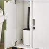 SoBuy BZR02-W Meuble Salle de Bain à Roulettes avec 2 Portes Coulissantes – L70×P20×H71 cm, Charge 30 kg, MDF E1, Blanc