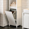 SoBuy BZR102-W Colonne Salle de Bain avec 3 Étagères et Sac à Linge Amovible – L45×P35×H171 cm, Charge 40 kg, Blanc