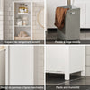 SoBuy BZR102-W Colonne Salle de Bain avec 3 Étagères et Sac à Linge Amovible – L45×P35×H171 cm, Charge 40 kg, Blanc