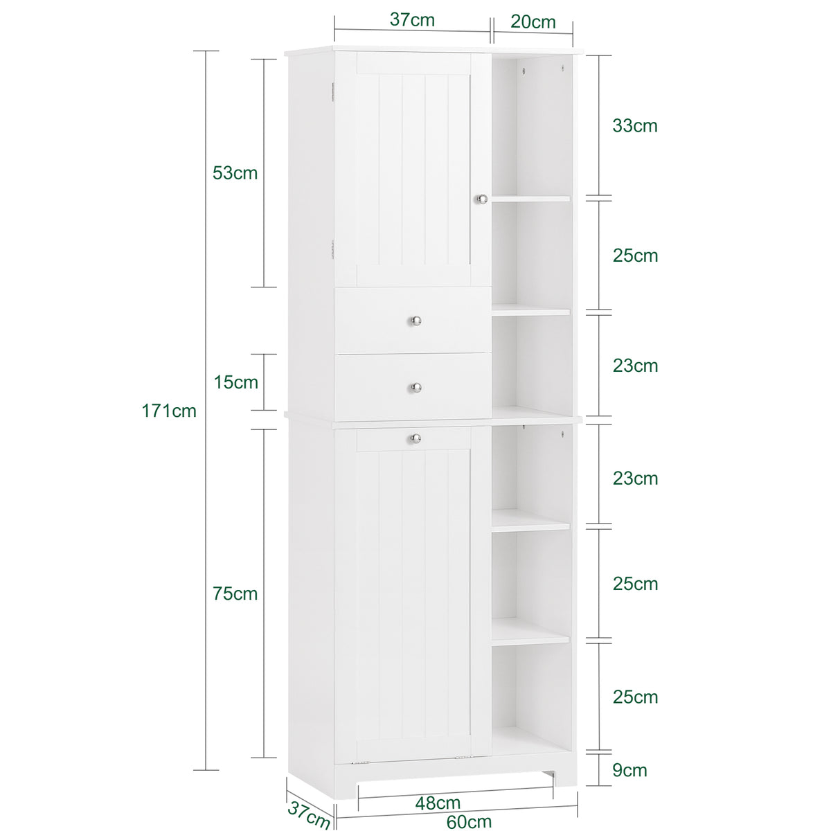 Armoire salle de bain SoBuy BZR104-W blanche – vue globale en situation