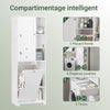 SoBuy BZR104-W Colonne Salle de Bain avec Panier à Linge Intégré – 6 Étagères Réglables, 2 Tiroirs, Gain de Place 171 cm, Blanc