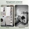 SoBuy BZR104-W Colonne Salle de Bain avec Panier à Linge Intégré – 6 Étagères Réglables, 2 Tiroirs, Gain de Place 171 cm, Blanc