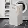 SoBuy BZR105-W Meuble Salle de Bain avec Panier à Linge et 3 Étagères – L60×P37×H86 cm, Charge 70 kg, MDF E1, Blanc