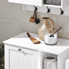 SoBuy BZR105-W Meuble Salle de Bain avec Panier à Linge et 3 Étagères – L60×P37×H86 cm, Charge 70 kg, MDF E1, Blanc
