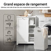 SoBuy BZR105-W Meuble Salle de Bain avec Panier à Linge et 3 Étagères – L60×P37×H86 cm, Charge 70 kg, MDF E1, Blanc