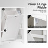 SoBuy BZR105-W Meuble Salle de Bain avec Panier à Linge et 3 Étagères – L60×P37×H86 cm, Charge 70 kg, MDF E1, Blanc
