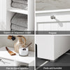 SoBuy BZR105-W Meuble Salle de Bain avec Panier à Linge et 3 Étagères – L60×P37×H86 cm, Charge 70 kg, MDF E1, Blanc