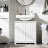 SoBuy BZR108-II-W Meuble sous Colonne Lavabo avec 2 Portes – 60×30×60 cm, Charge 30 kg, MDF E1, Blanc