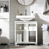 SoBuy BZR108-II-W Meuble sous Colonne Lavabo avec 2 Portes – 60×30×60 cm, Charge 30 kg, MDF E1, Blanc