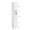 SoBuy BZR109-W Meuble Colonne Salle de Bain 170 cm Slim 30 cm 2 Portes Étagères Réglables Tiroir Anti-Basculement – Blanc