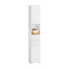 SoBuy BZR109-W Meuble Colonne Salle de Bain 170 cm Slim 30 cm 2 Portes Étagères Réglables Tiroir Anti-Basculement – Blanc