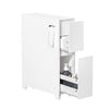 SoBuy BZR111-W Meuble WC Étroit 20 cm sur Roulettes – Rangement Papier Toilette, 2 Tiroirs, Blanc