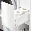 SoBuy BZR111-W Meuble WC Étroit 20 cm sur Roulettes – Rangement Papier Toilette, 2 Tiroirs, Blanc
