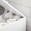 SoBuy BZR111-W Meuble WC Étroit 20 cm sur Roulettes – Rangement Papier Toilette, 2 Tiroirs, Blanc
