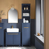 SoBuy BZR112-B Colonne Salle de Bain avec 3 Étagères et 1 Tiroir – L35×P30×H170 cm, Charge 40 kg, MDF E1, Bleu
