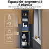 SoBuy BZR112-B Colonne Salle de Bain avec 3 Étagères et 1 Tiroir – L35×P30×H170 cm, Charge 40 kg, MDF E1, Bleu