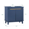 SoBuy BZR113-B Meuble sous-Lavabo Bleu Foncé 60 cm avec 2 Portes, Cloison et Pieds en Pin – Profondeur 30 cm, MDF E1, Charge 30 kg