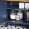 SoBuy BZR113-B Meuble sous-Lavabo Bleu Foncé 60 cm avec 2 Portes, Cloison et Pieds en Pin – Profondeur 30 cm, MDF E1, Charge 30 kg