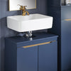 SoBuy BZR113-B Meuble sous-Lavabo Bleu Foncé 60 cm avec 2 Portes, Cloison et Pieds en Pin – Profondeur 30 cm, MDF E1, Charge 30 kg