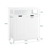 SoBuy BZR121-W Meuble Bas de Salle de Bain avec 2 Portes et Étagères Réglables – L70×P35×H90 cm, Charge 70 kg, MDF, Blanc
