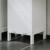 SoBuy BZR122-W Armoire à Linge avec Sac Abattant et Étagère Ouverte – L30×P30×H90 cm, Charge 15 kg, MDF, Blanc