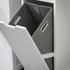 SoBuy BZR122-W Armoire à Linge avec Sac Abattant et Étagère Ouverte – L30×P30×H90 cm, Charge 15 kg, MDF, Blanc