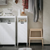 SoBuy BZR122-W Armoire à Linge avec Sac Abattant et Étagère Ouverte – L30×P30×H90 cm, Charge 15 kg, MDF, Blanc