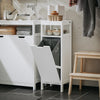 SoBuy BZR122-W Armoire à Linge avec Sac Abattant et Étagère Ouverte – L30×P30×H90 cm, Charge 15 kg, MDF, Blanc