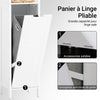 SoBuy BZR123-W Colonne Salle de Bain avec Panier à Linge Amovible et 2 Étagères Ouvertes – L30×P30×H145 cm, Charge 20 kg, MDF et Bambou, Blanc