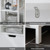 SoBuy BZR123-W Colonne Salle de Bain avec Panier à Linge Amovible et 2 Étagères Ouvertes – L30×P30×H145 cm, Charge 20 kg, MDF et Bambou, Blanc