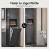SoBuy BZR124-DG Meuble Colonne avec Panier à Linge – Armoire de Salle de Bain Rangement Étroit Étagère de Salle de Bain Petit Meuble WC Placard Gris 40x170x38 cm