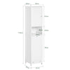 SoBuy BZR124-W Colonne de Salle de Bain avec Panier à Linge Amovible – 40 cm, Blanc