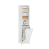 SoBuy BZR124-W Colonne de Salle de Bain avec Panier à Linge Amovible – 40 cm, Blanc