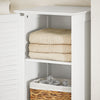 SoBuy BZR124-W Colonne de Salle de Bain avec Panier à Linge Amovible – 40 cm, Blanc